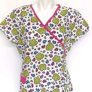 B Scrub Top short sleeve Size L / Large Frogs & He